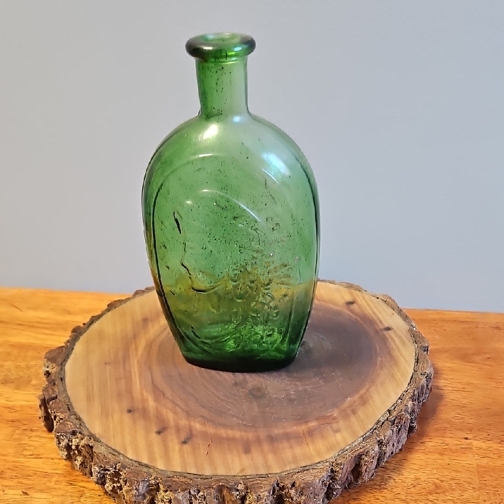 Green Glass Decorative Bottle